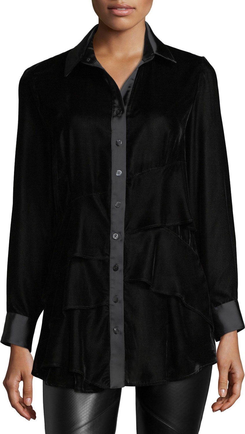 Finley Jenna Velvet Tiered Blouse