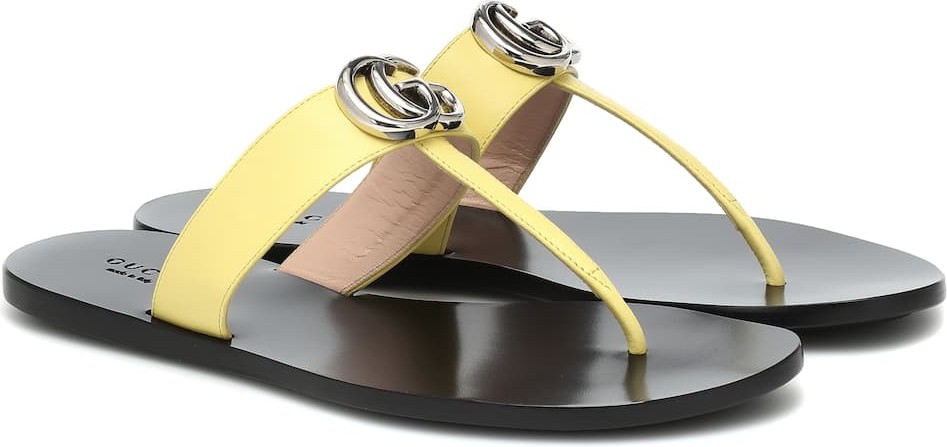 Gucci Marmont leather thong sandals