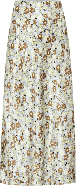 Lee Mathews Bella floral silk-satin midi skirt