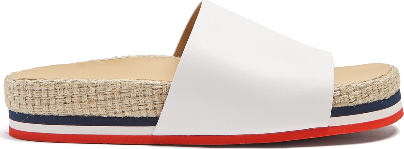 Moncler Striped leather slides