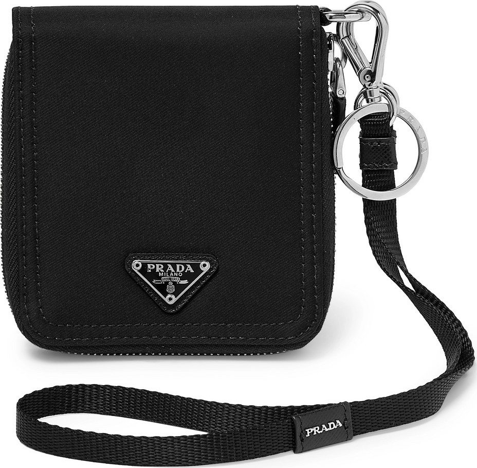 Prada Canvas and Saffiano Leather Zip-Around Wallet