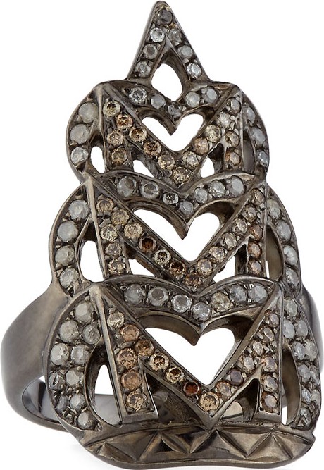 Loree Rodkin 18k White Gold Scalloped & Pointy Diamond Ring