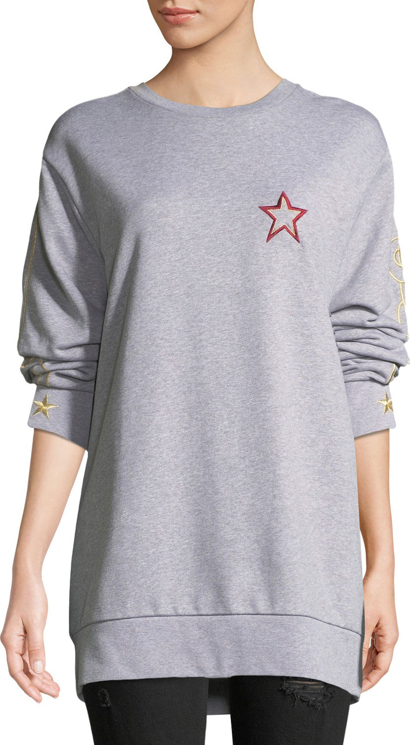 Bella Freud Lucky Jim Embroidered Crewneck Sweatshirt
