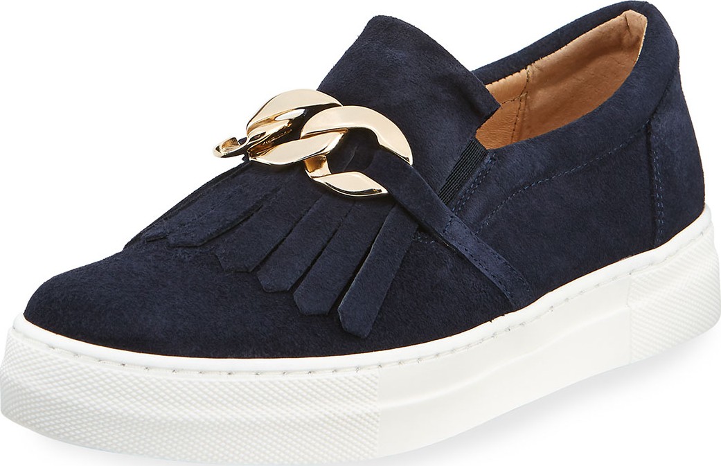 Sesto Meucci Calyce Novel Kiltie Sneakers, Navy