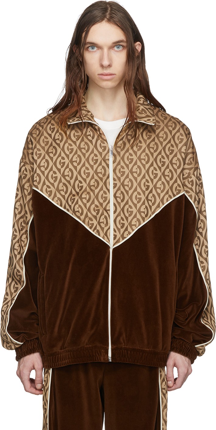 Gucci Brown Logo Track Jacket