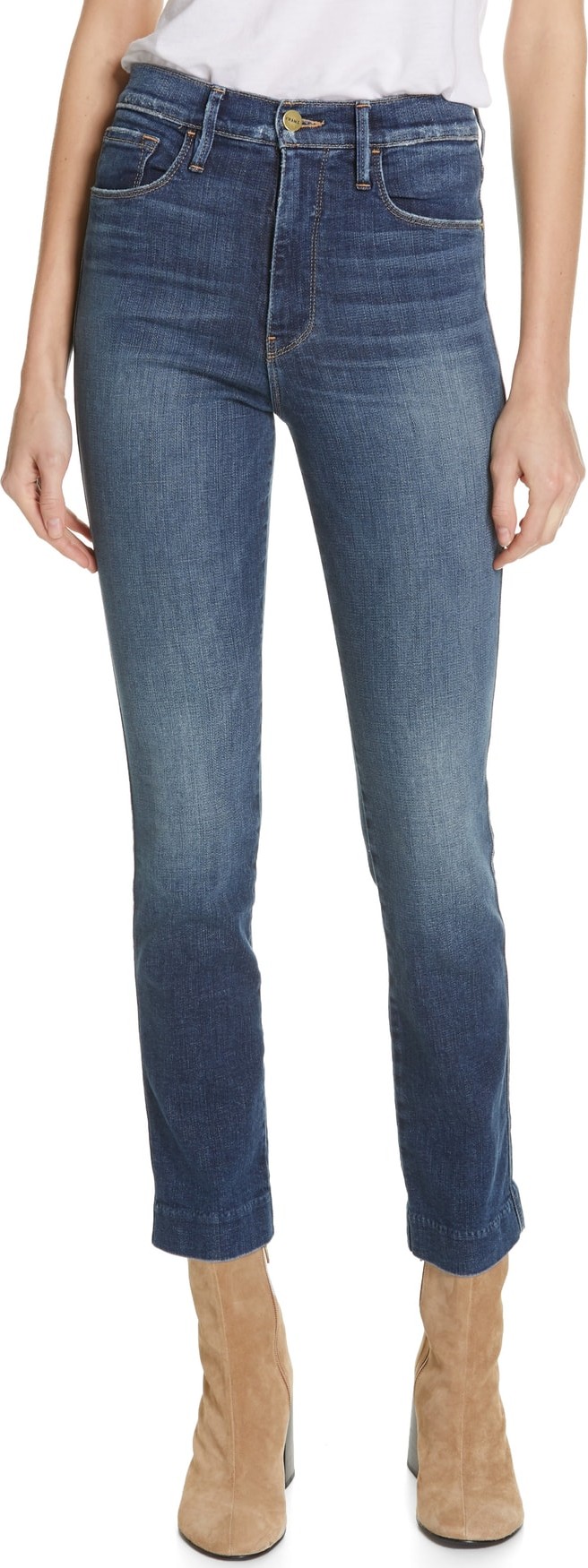 FRAME DENIM Le Sylvie Blind Stitch Straight Leg Jeans