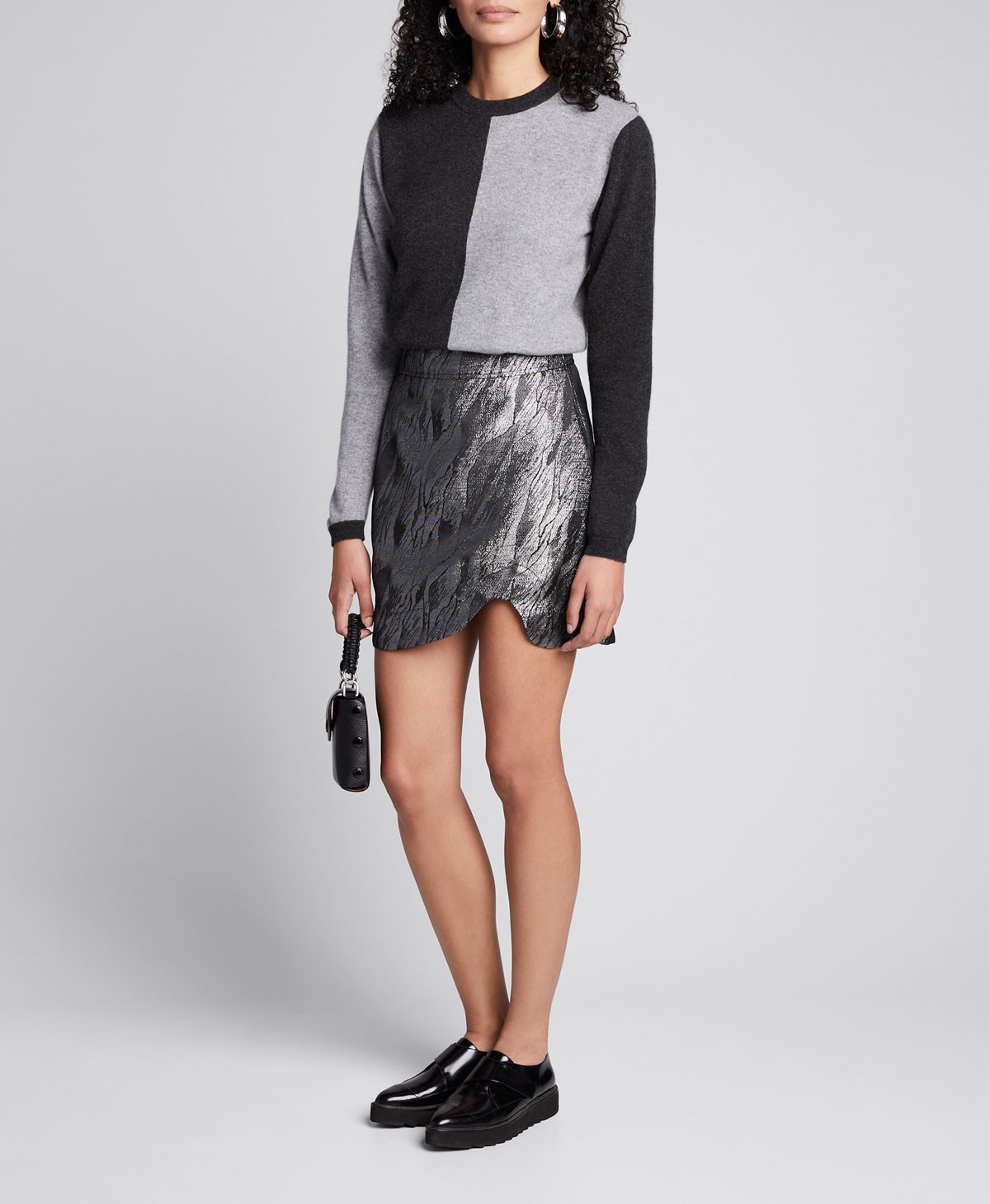 Ganni Metallic Jacquard Asymmetrical Skirt