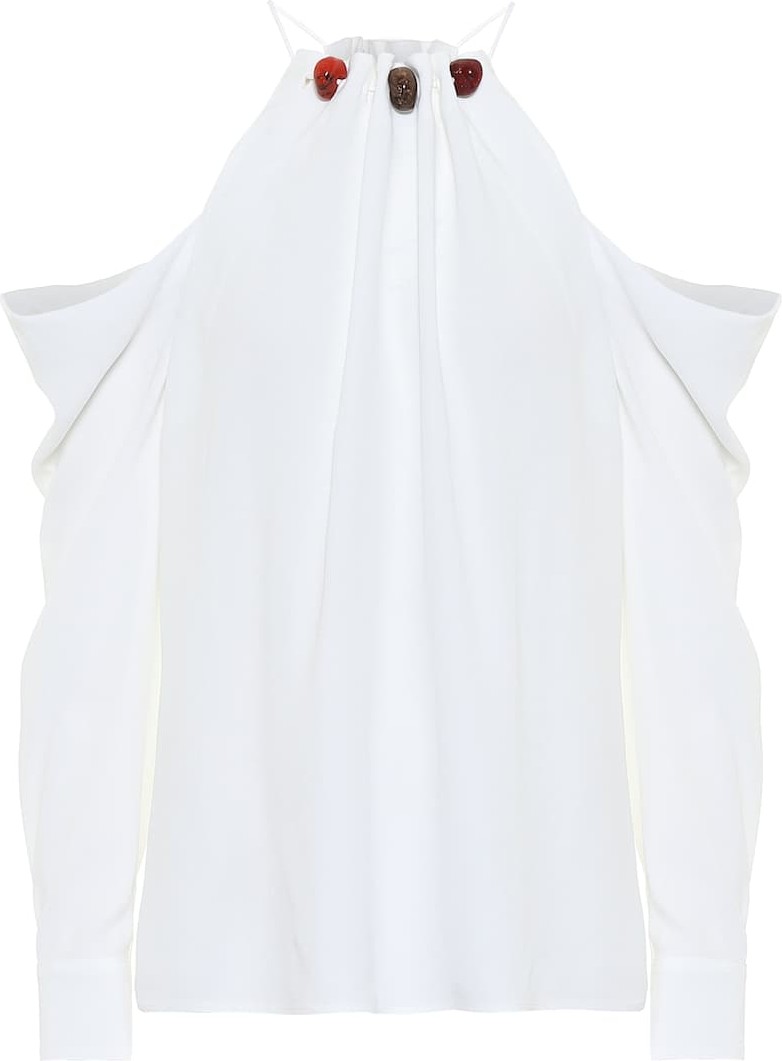 Altuzarra Elijah cold-shoulder satin top