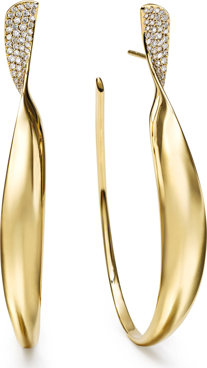 IPPOLITA 18k Gold & Diamond Stardust Ribbon Earrings
