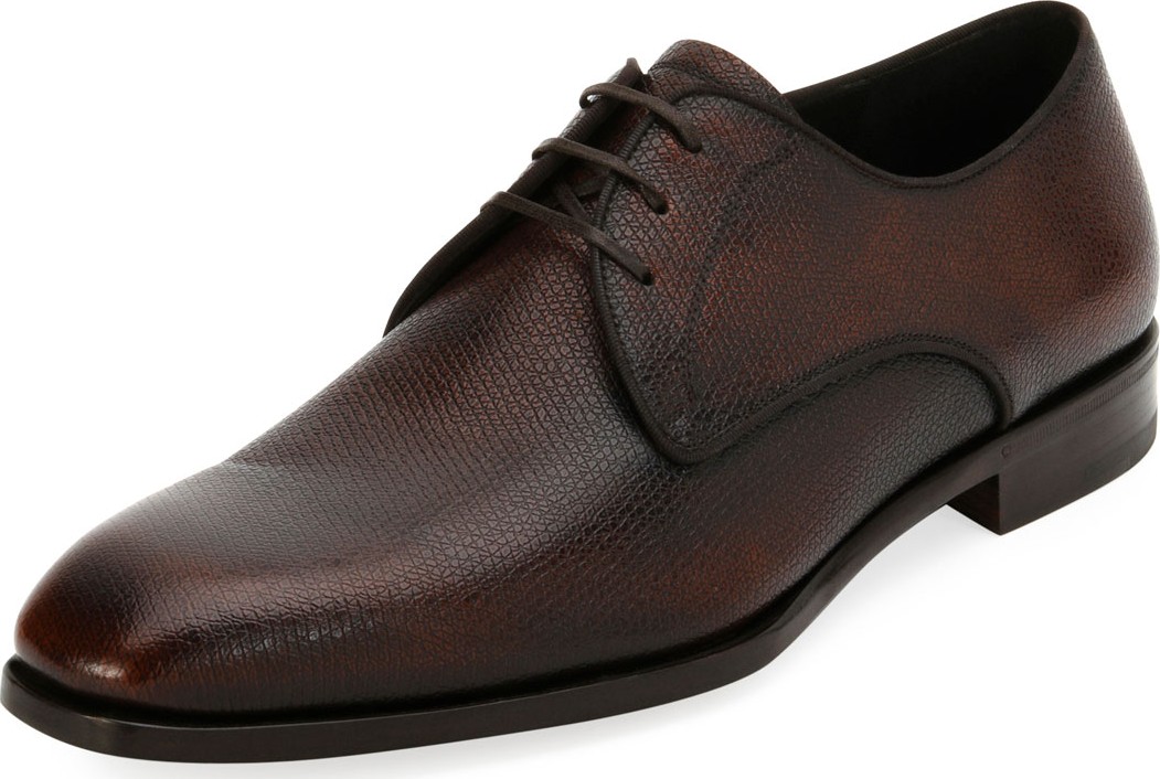 Salvatore Ferragamo Men's Textured Calfskin Leather Blucher