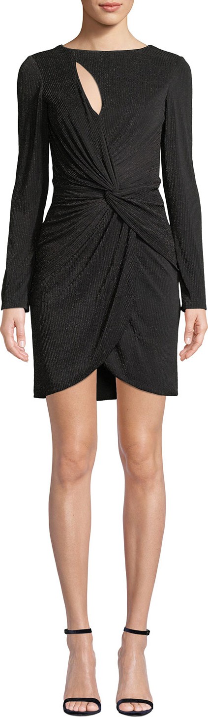 Dress the Population Colby Ribbed Grecian-Knot Dress