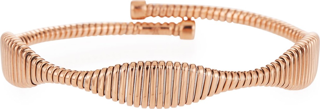 Alberto Milani 18k Rose Gold Tubogas Bypass Flex Bangle