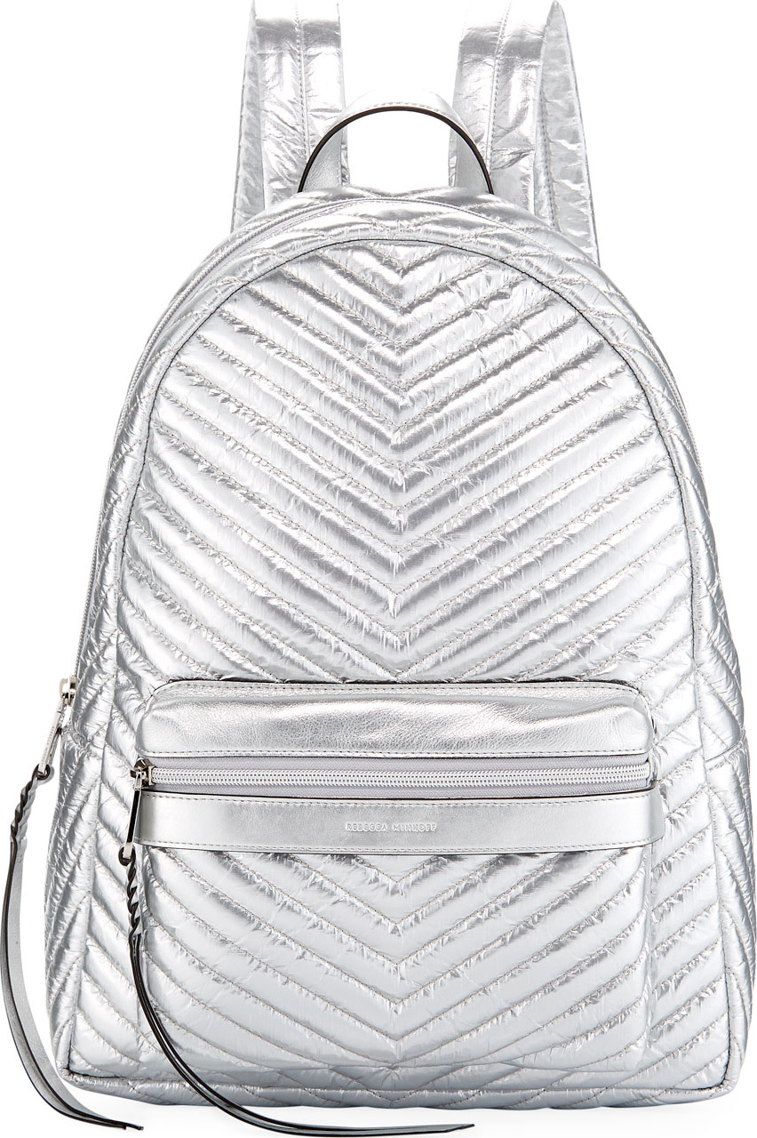 Rebecca Minkoff Pippa Large Quilted Metallic Nylon Backpack