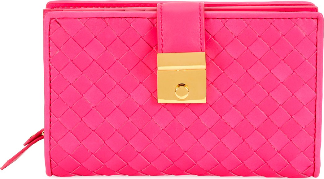 Bottega Veneta Intrecciato Flap Wallet