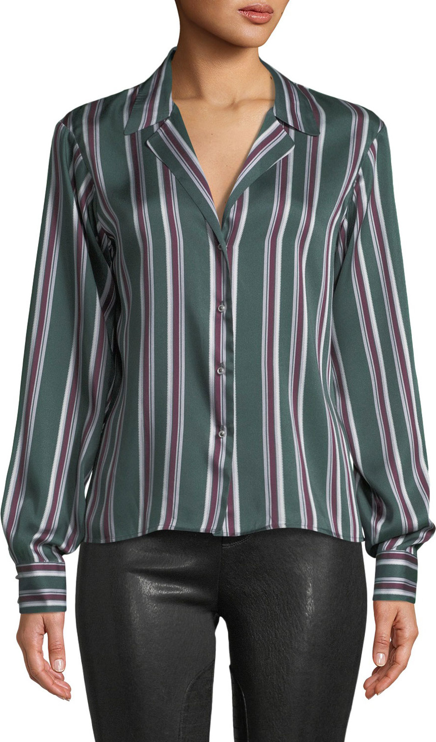 Alexis Samwell Striped Button-Front Top