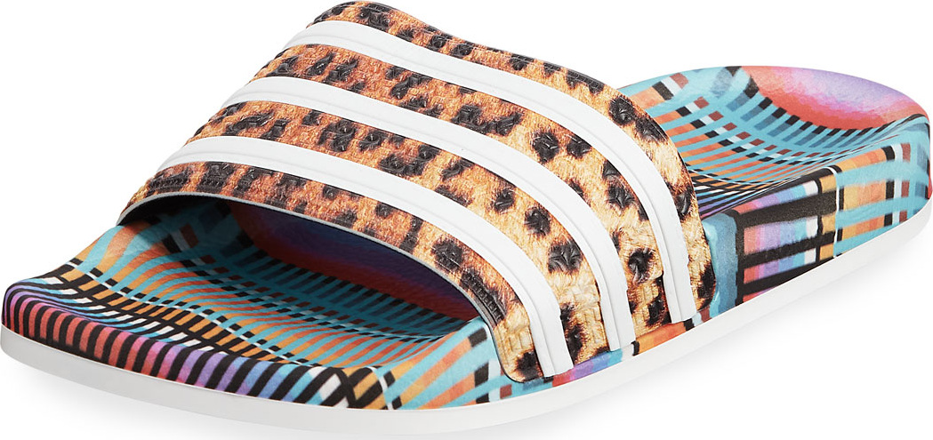 Adidas Adilette Bright Leopard-Print Pool Slide Sandals