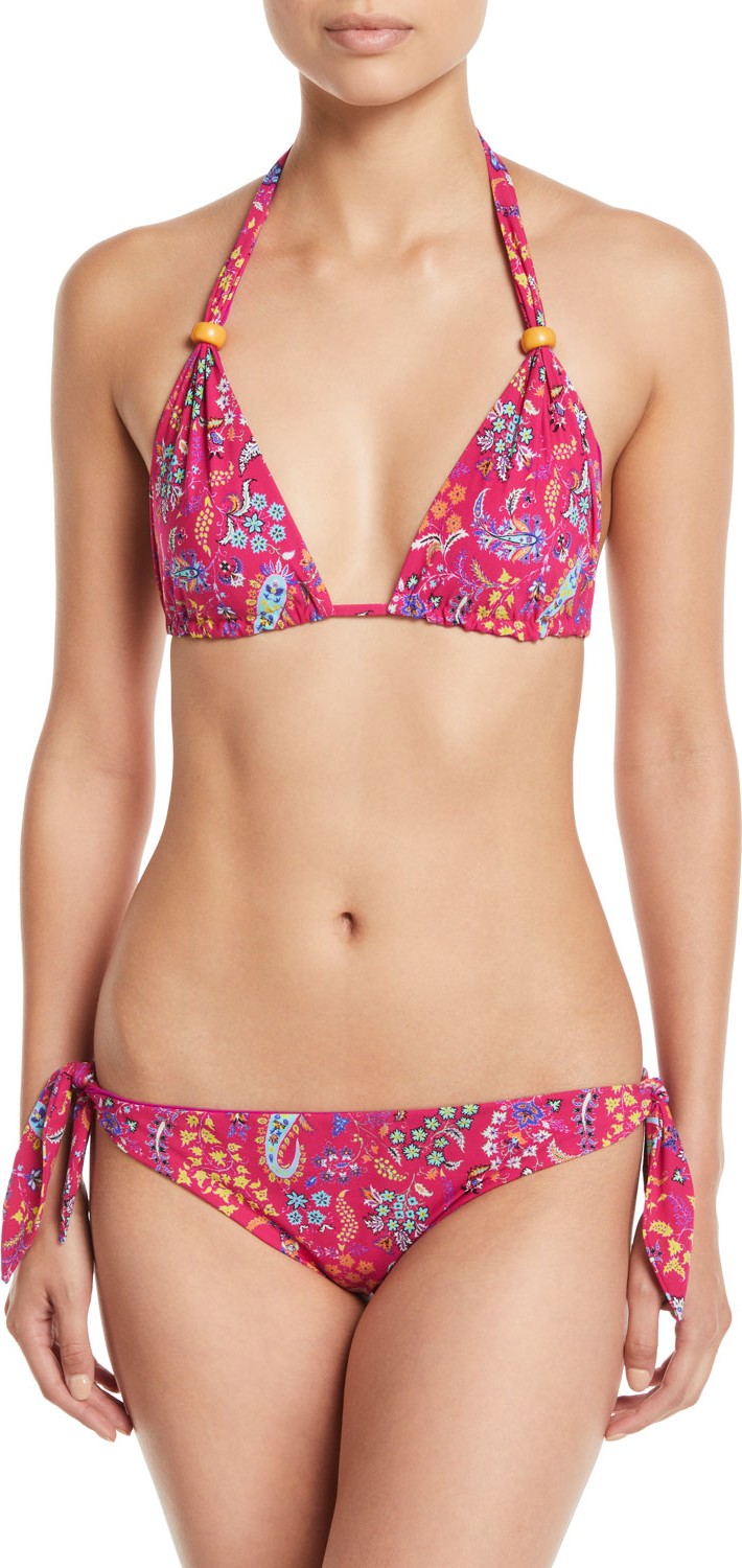 Etro Floral-Print Halter Two-Piece Bikini Swim Set