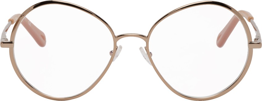 Chloe Gold Metal Oval Glasses
