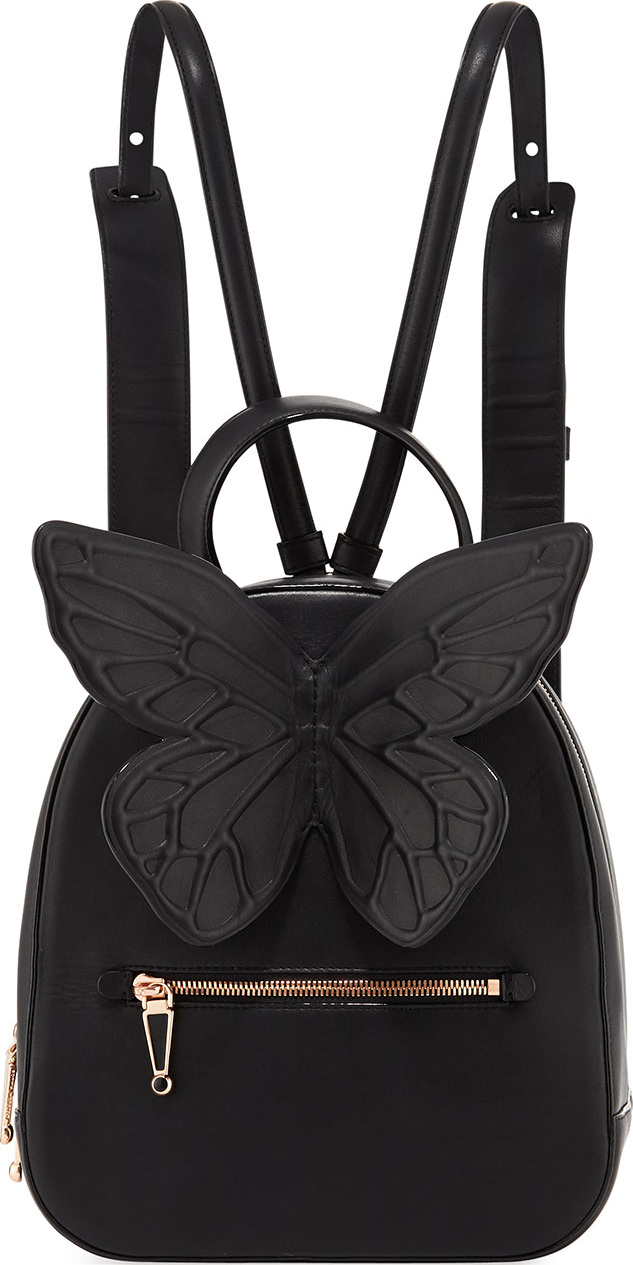 Sophia Webster Kiko Leather Butterfly Backpack, Black