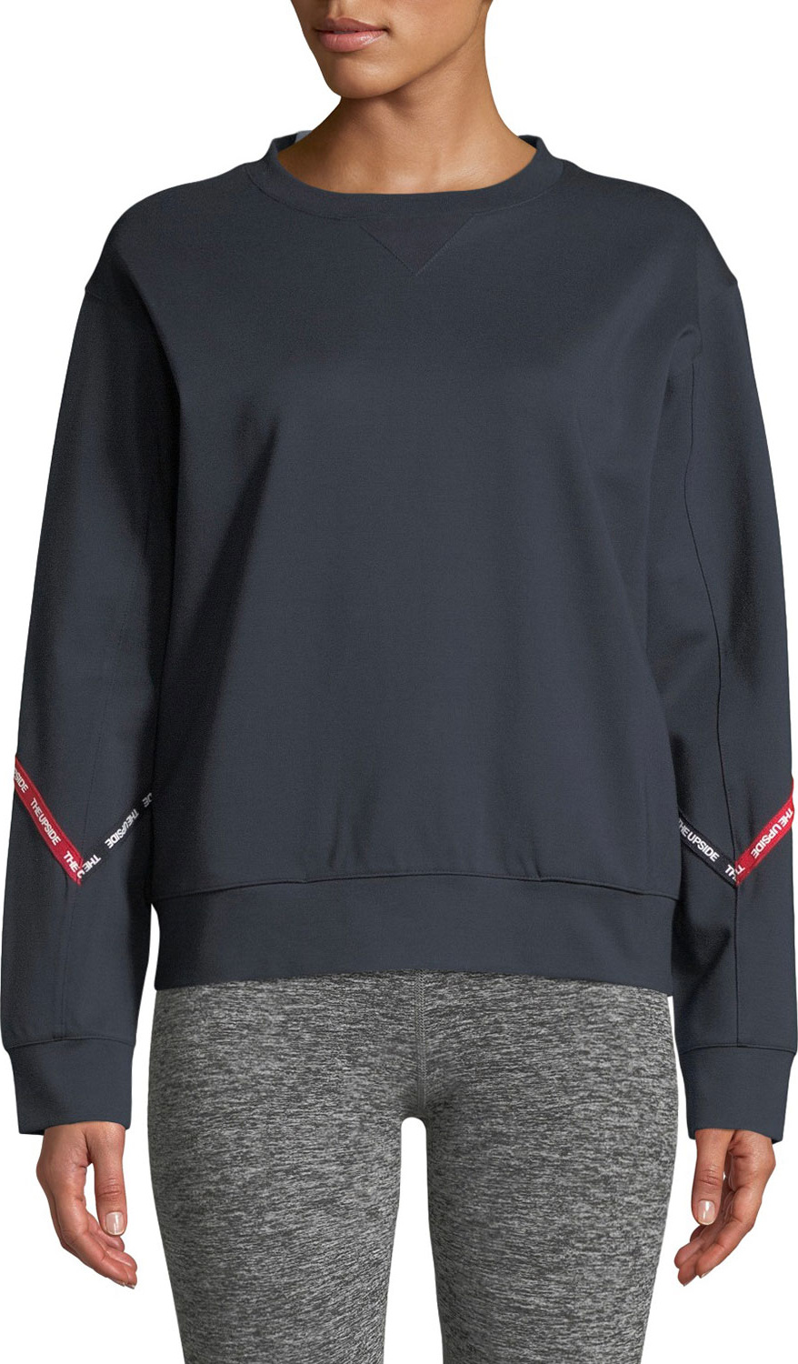 The Upside Lace-Up Logo Crewneck Sweatshirt