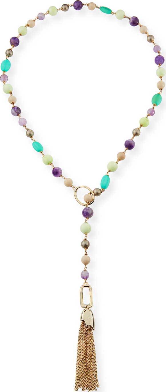 Alexis Bittar Beaded Lariat Tassel Necklace