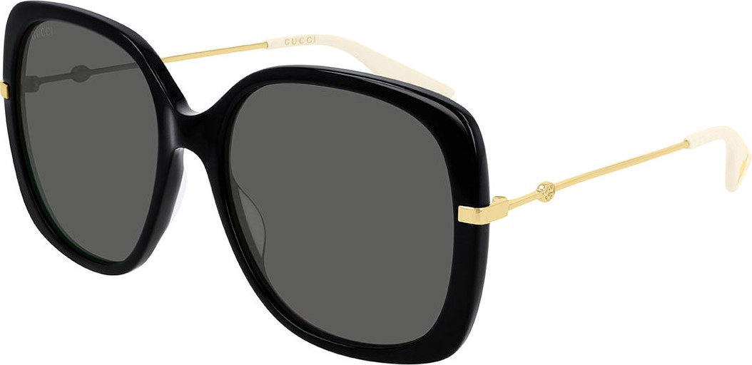 Gucci Acetate & Metal Rectangle Sunglasses