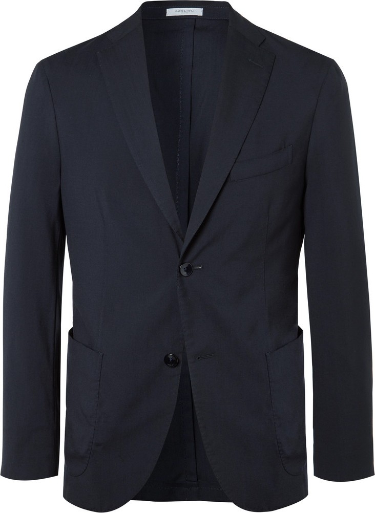 Boglioli Navy K-Jacket Slim-Fit Unstructured Virgin Wool Blazer