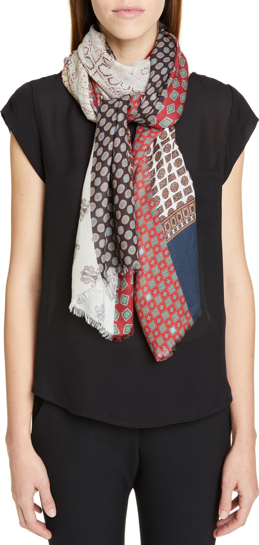 LOEWE Patchwork Modal & Cashmere Scarf