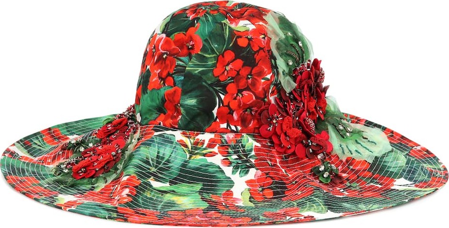 Dolce & Gabbana Embellished floral cotton hat