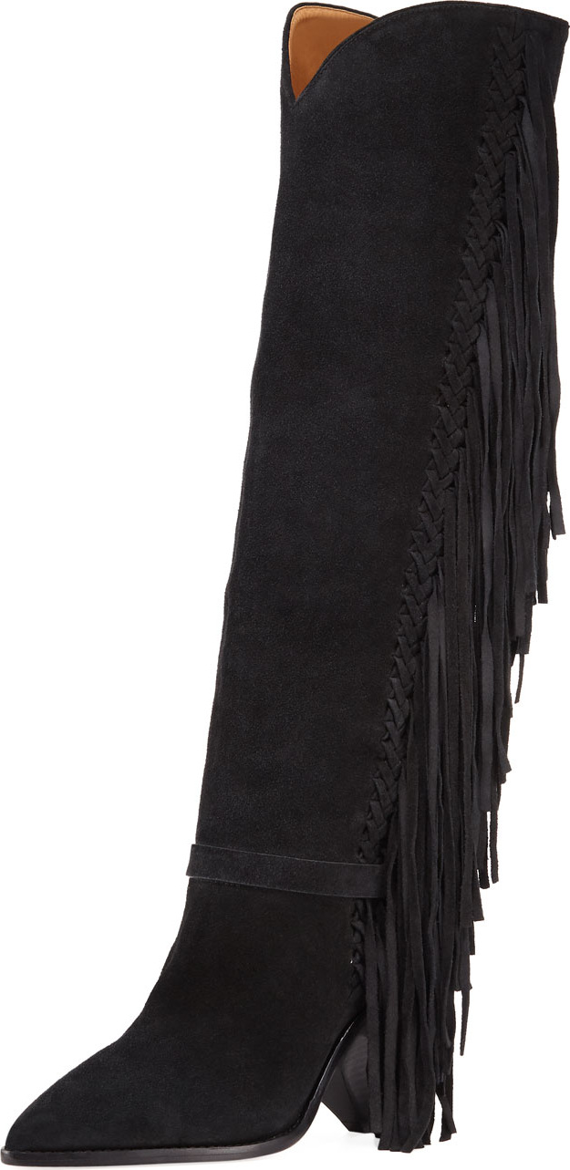 Isabel Marant Lenston Tall Knee Boots with Fringe