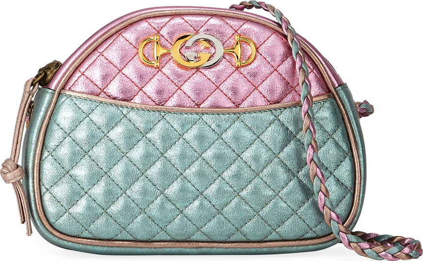 Gucci Mini Quilted Metallic Leather Crossbody Bag