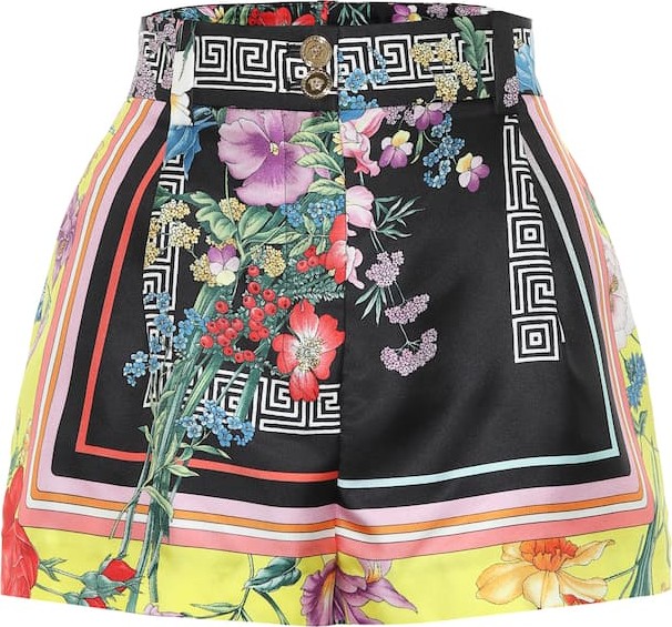 Versace Printed silk shorts