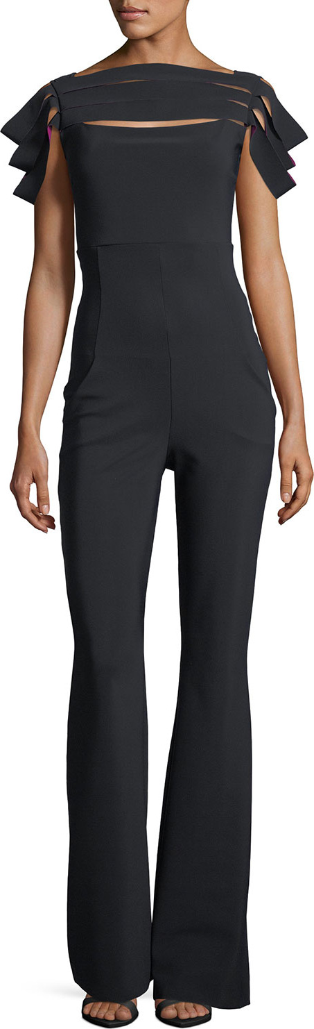 La Petite Robe di Chiara Boni Nuha Stripped Cap-Sleeve Jumpsuit