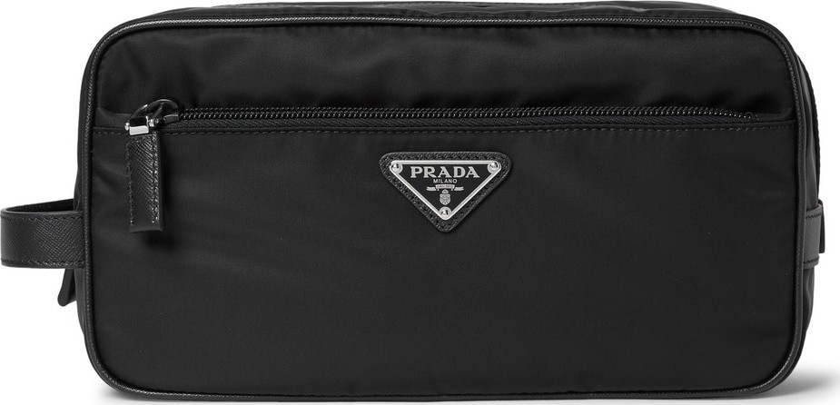 Prada Saffiano Leather-Trimmed Nylon Wash Bag