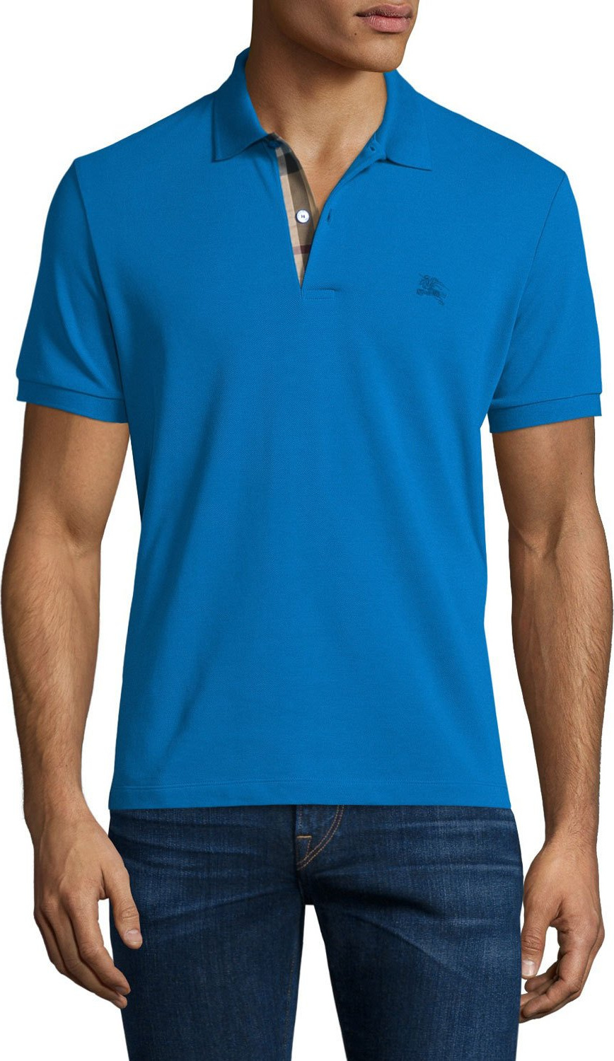 Burberry London England Core Short-Sleeve Pique Polo Shirt, Bright Opal
