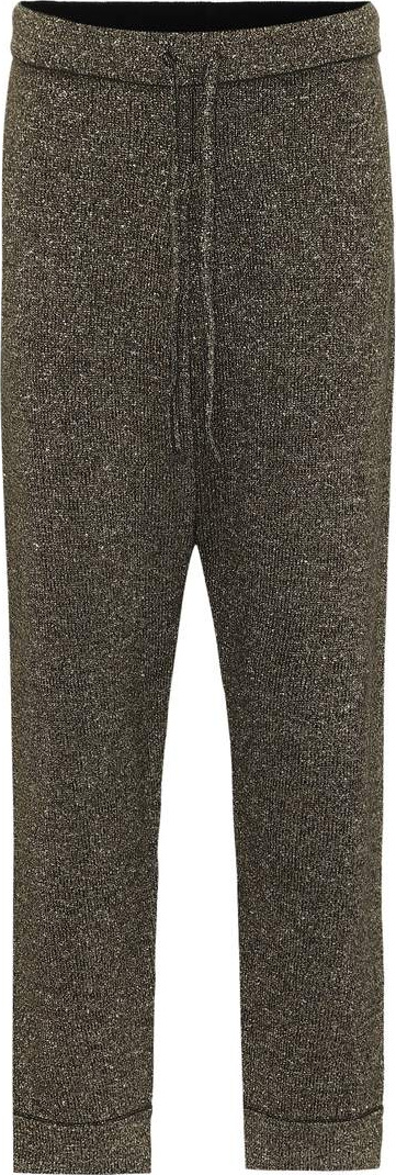 Dries Van Noten Metallic wool-blend trackpants
