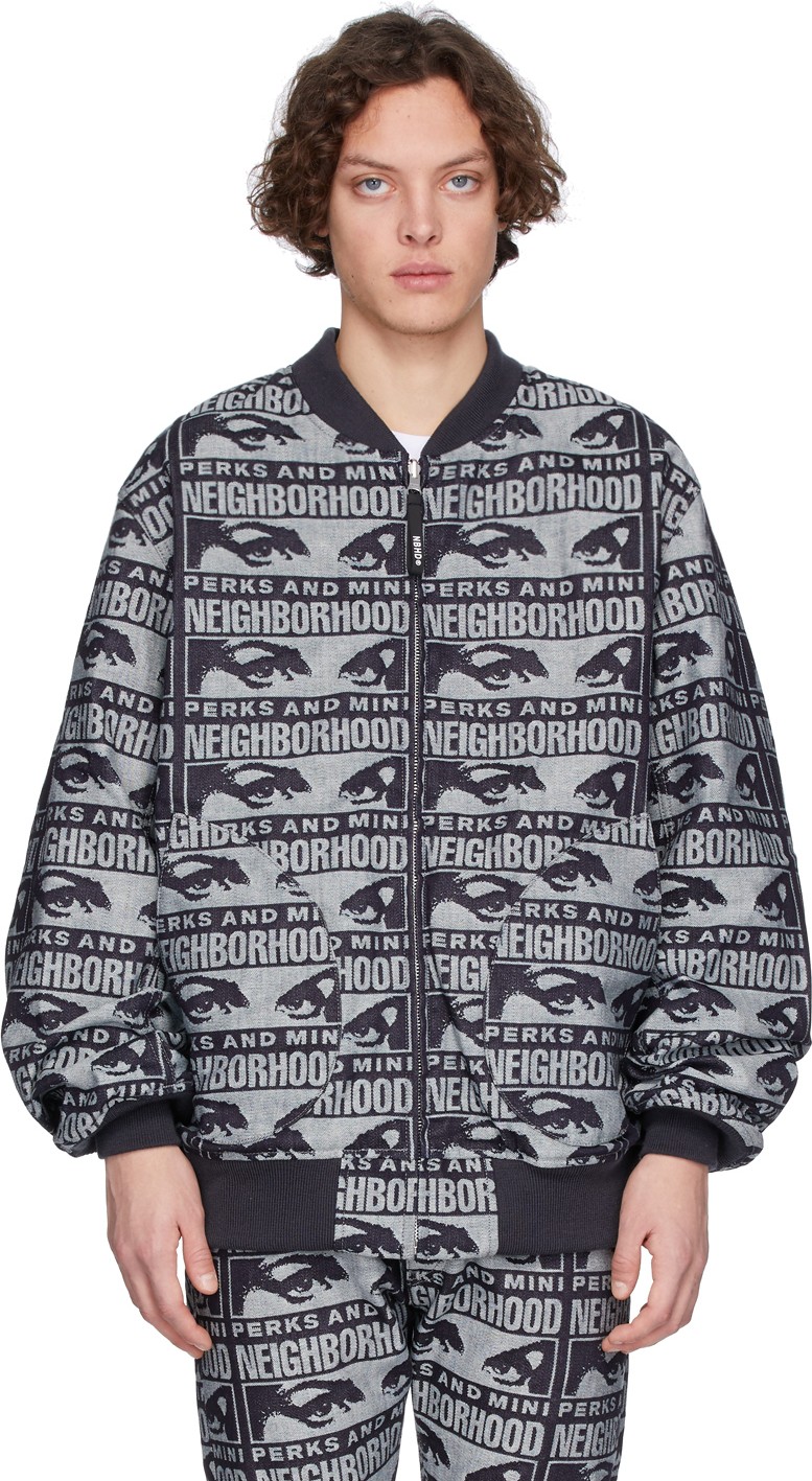 Perks and Mini Indigo & Off-White Neighborhood Edition MA-1 Bomber Jacket