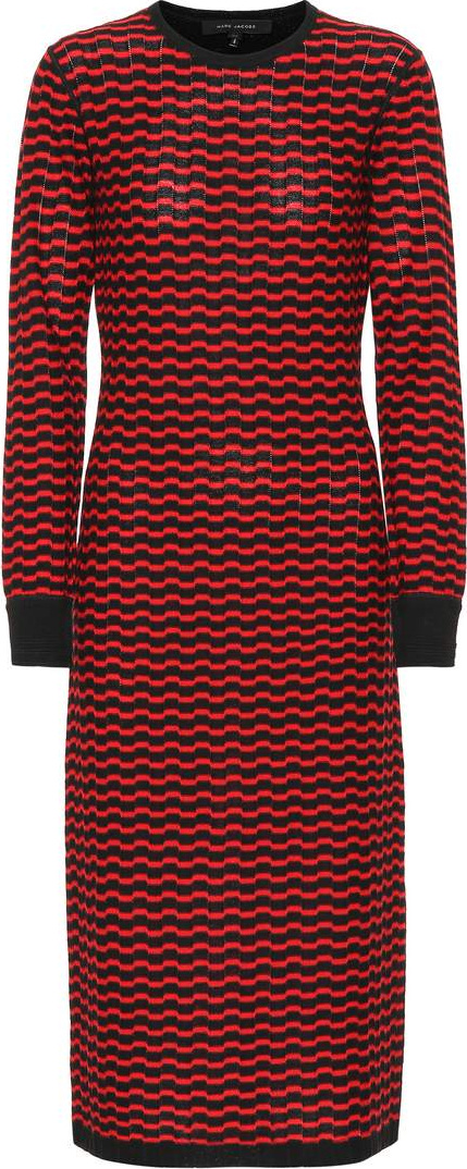 MARC JACOBS Zigzag stripe merino wool dress