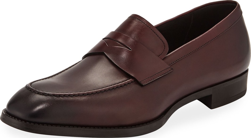 Giorgio Armani Men's Smooth Leather Penny Loafers