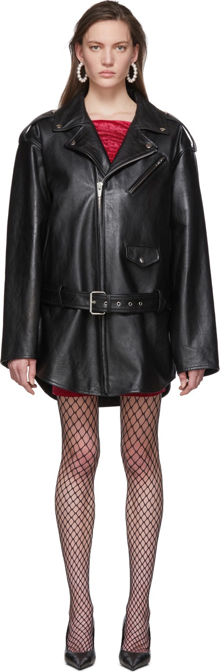 Balenciaga Black Leather 80s Biker Jacket