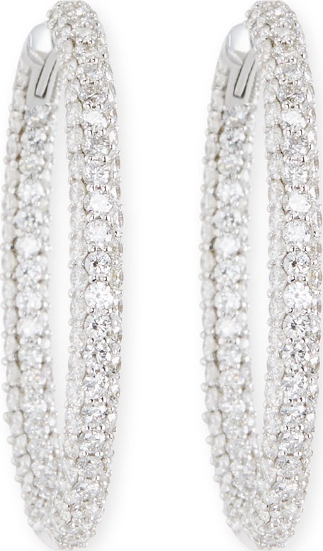 American Jewelery Designs Pave Diamond Hoop Earrings