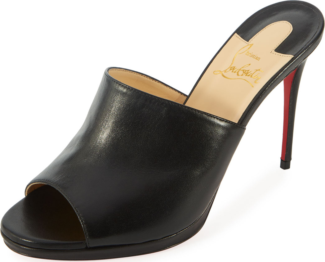 Christian Louboutin Pigamule 100mm Napa Red Sole Slide Sandal