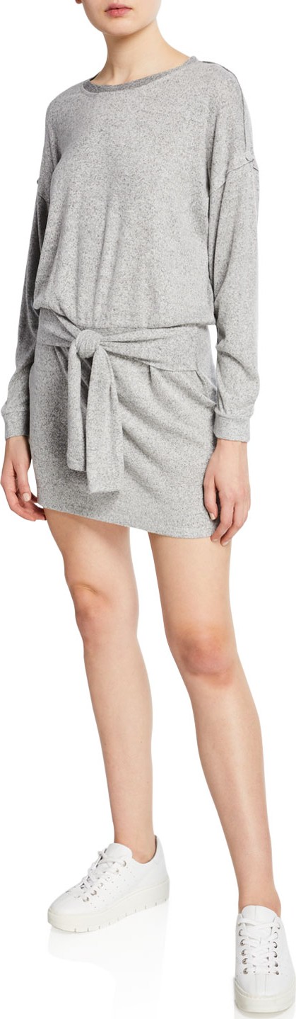 Splendid Addison Tie-Front Jersey Tee Dress