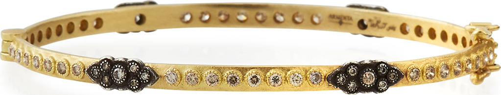 Armenta Old World 18k Gold Hinged Diamond Huggie Bangle Bracelet