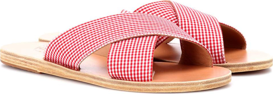 Ancient Greek Sandals Thais gingham slides