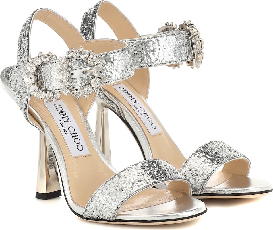 Jimmy Choo Sereno 100 glitter sandals