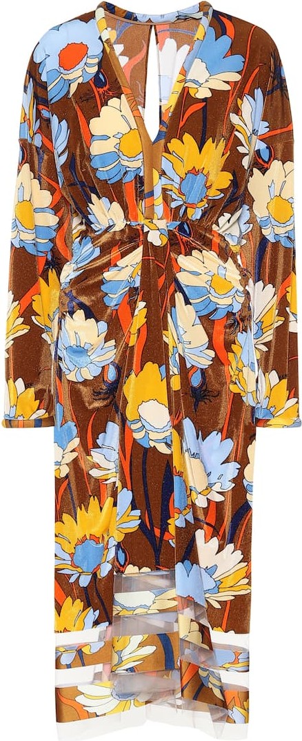 Fendi Floral stretch-jersey midi dress