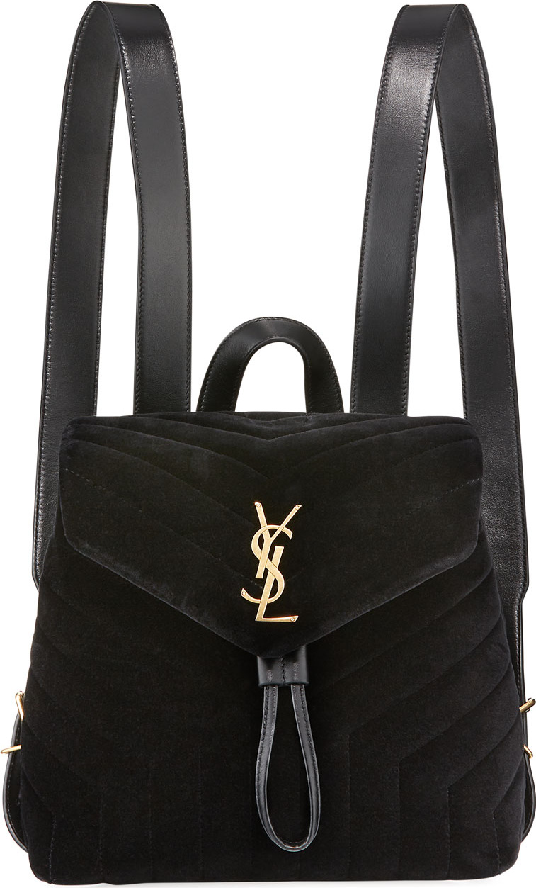 Saint Laurent Monogram Loulou Small Y-Quilted Suede Backpack