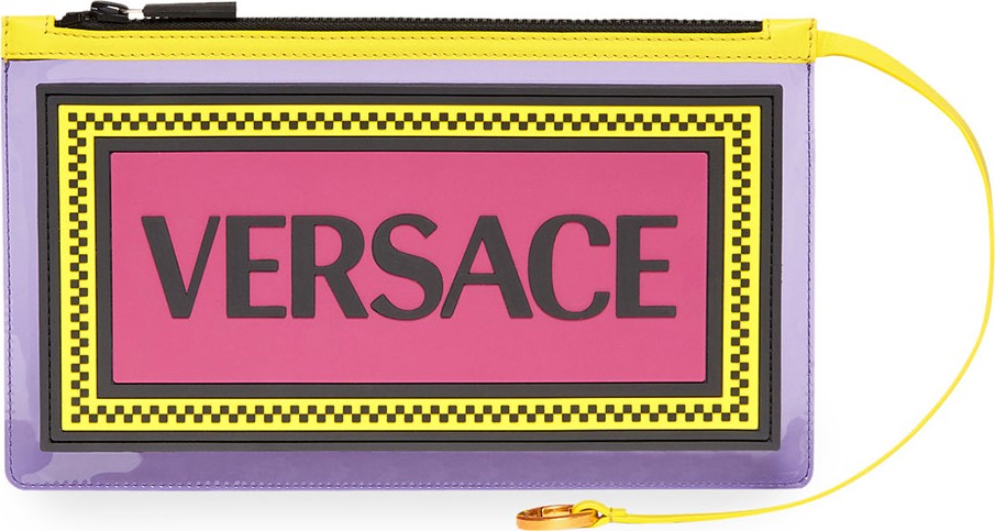 Versace 90s Logo PVC Zip Pouch Bag