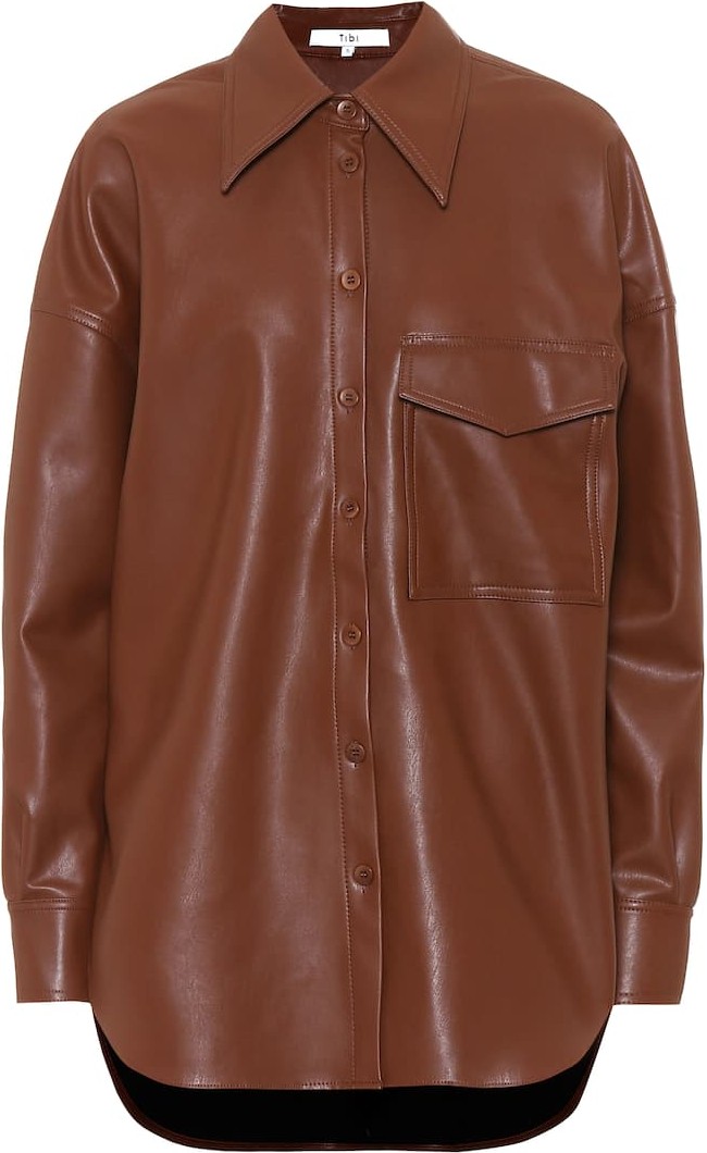 Tibi Faux-leather shirt